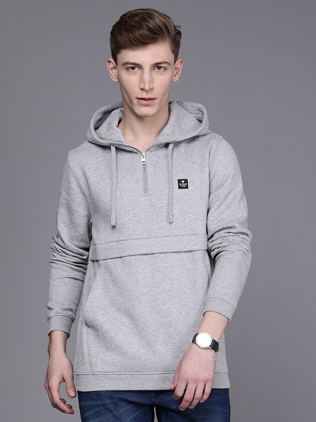 

Voi Jeans Men Hooded Sweatshirt, Grey