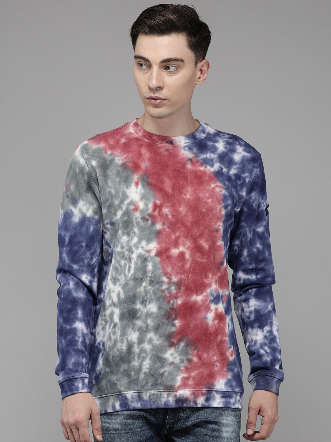 

Voi Jeans Men Tie & Dyed Cotton Sweatshirt, Red