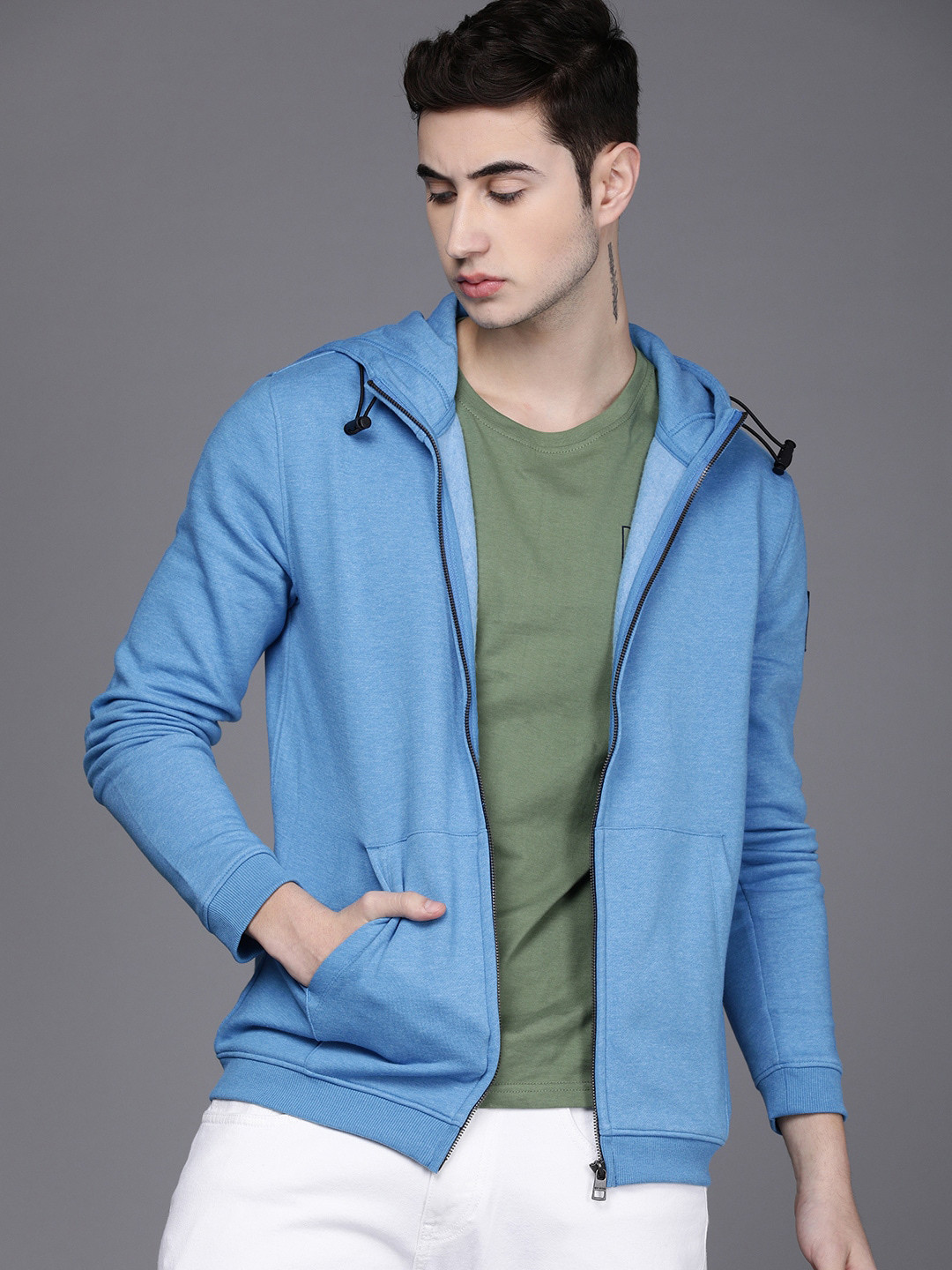 

Voi Jeans Men Hooded Sweatshirt, Blue