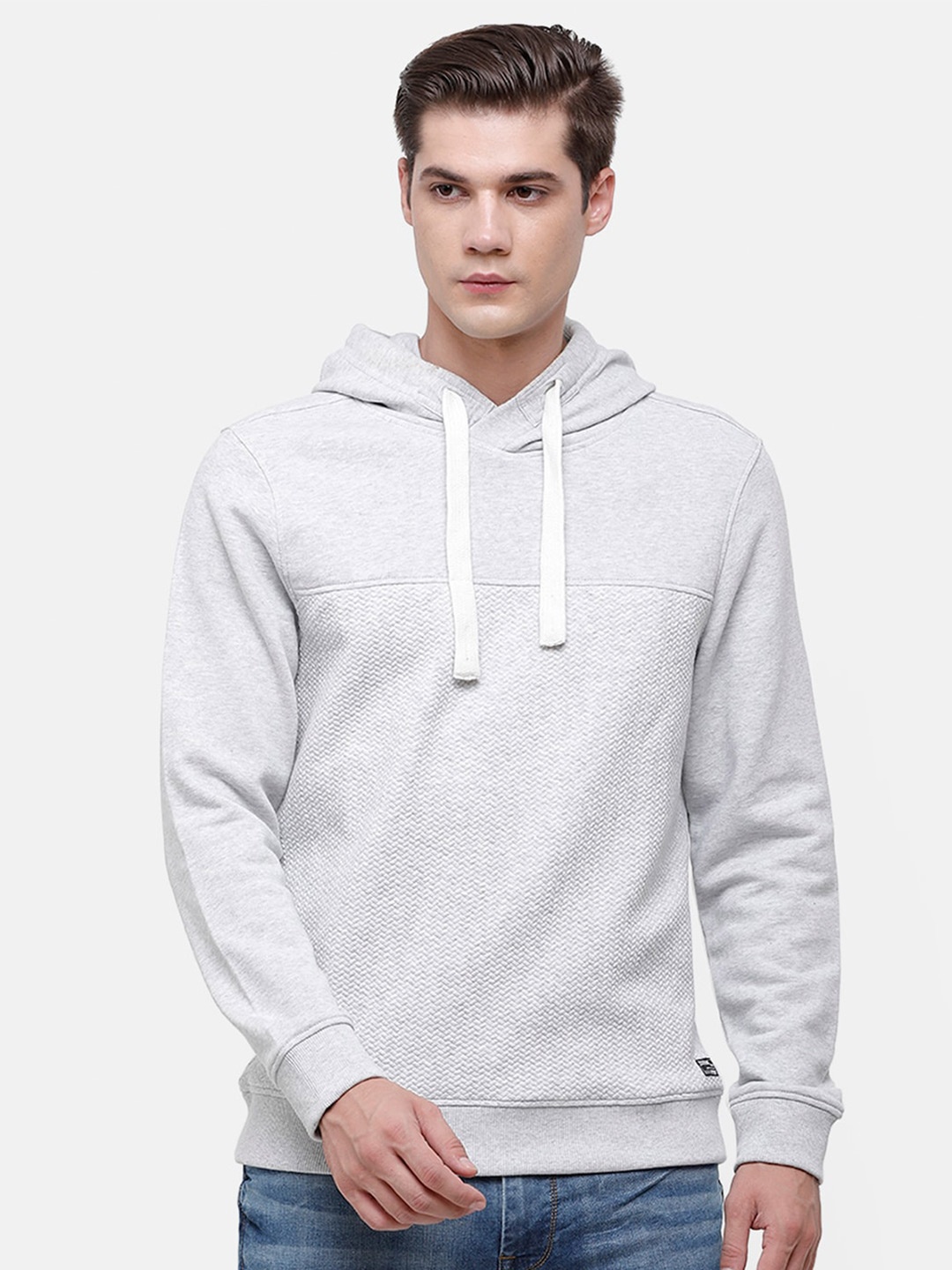 

Voi Jeans Men Hooded Pullover Cotton Sweatshirt, Grey