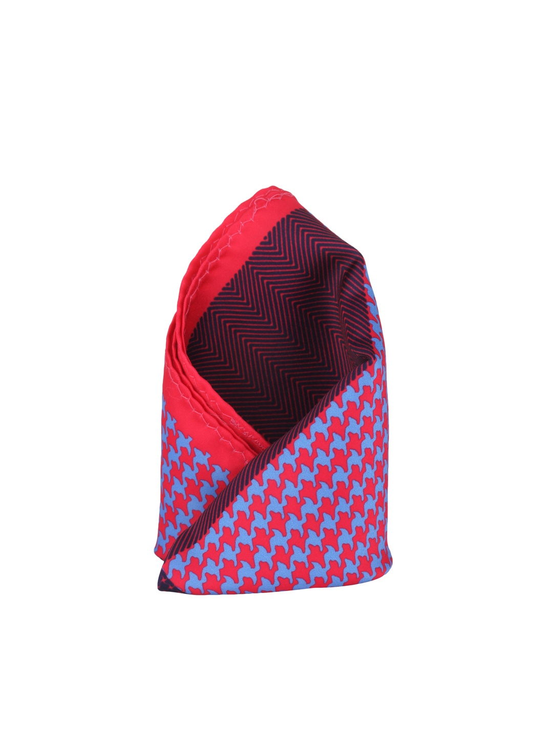 

Alvaro Castagnino Red & Blue Printed Pocket Square