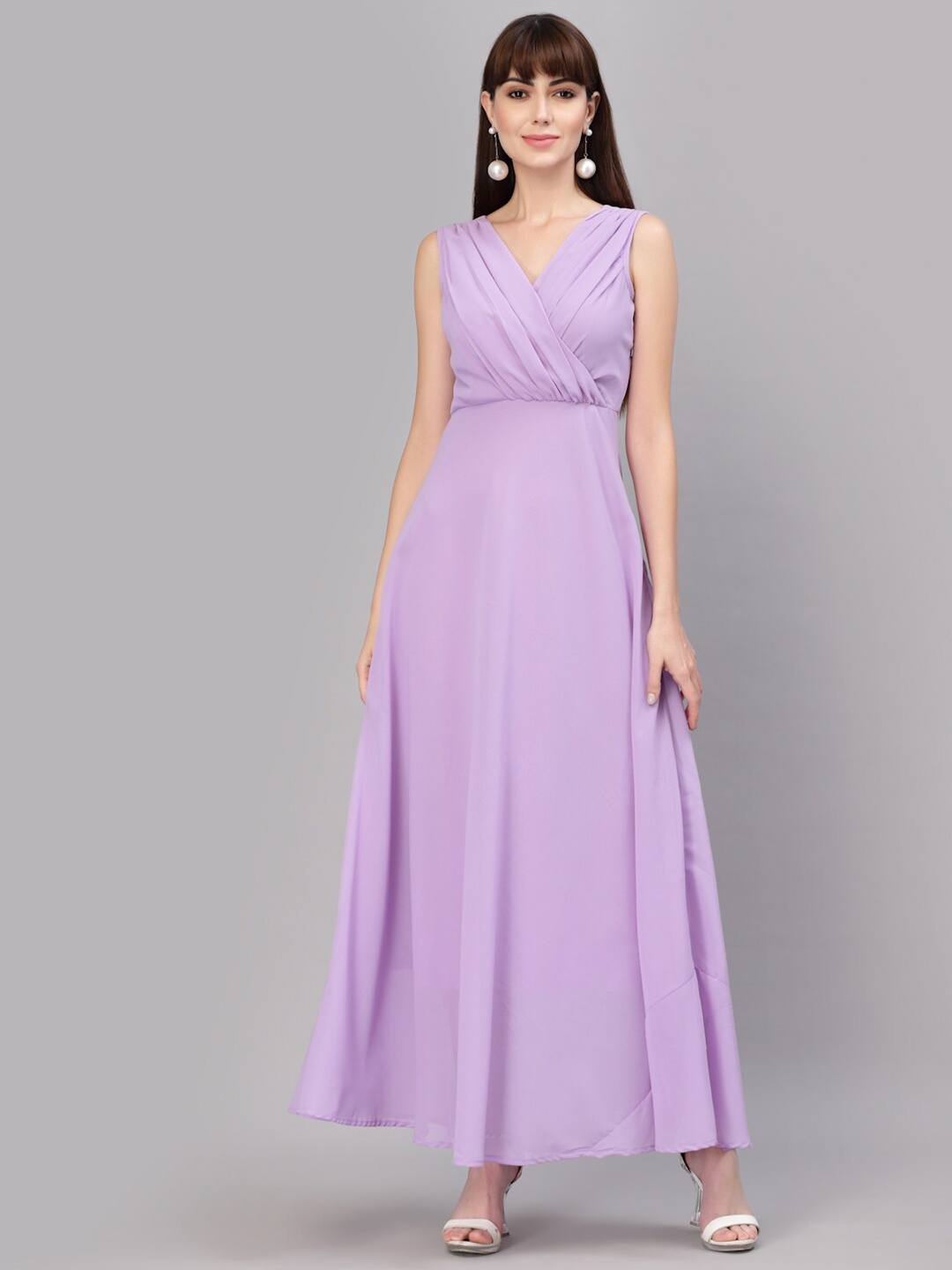 

aayu Gathered Maxi Wrap Dress, Violet