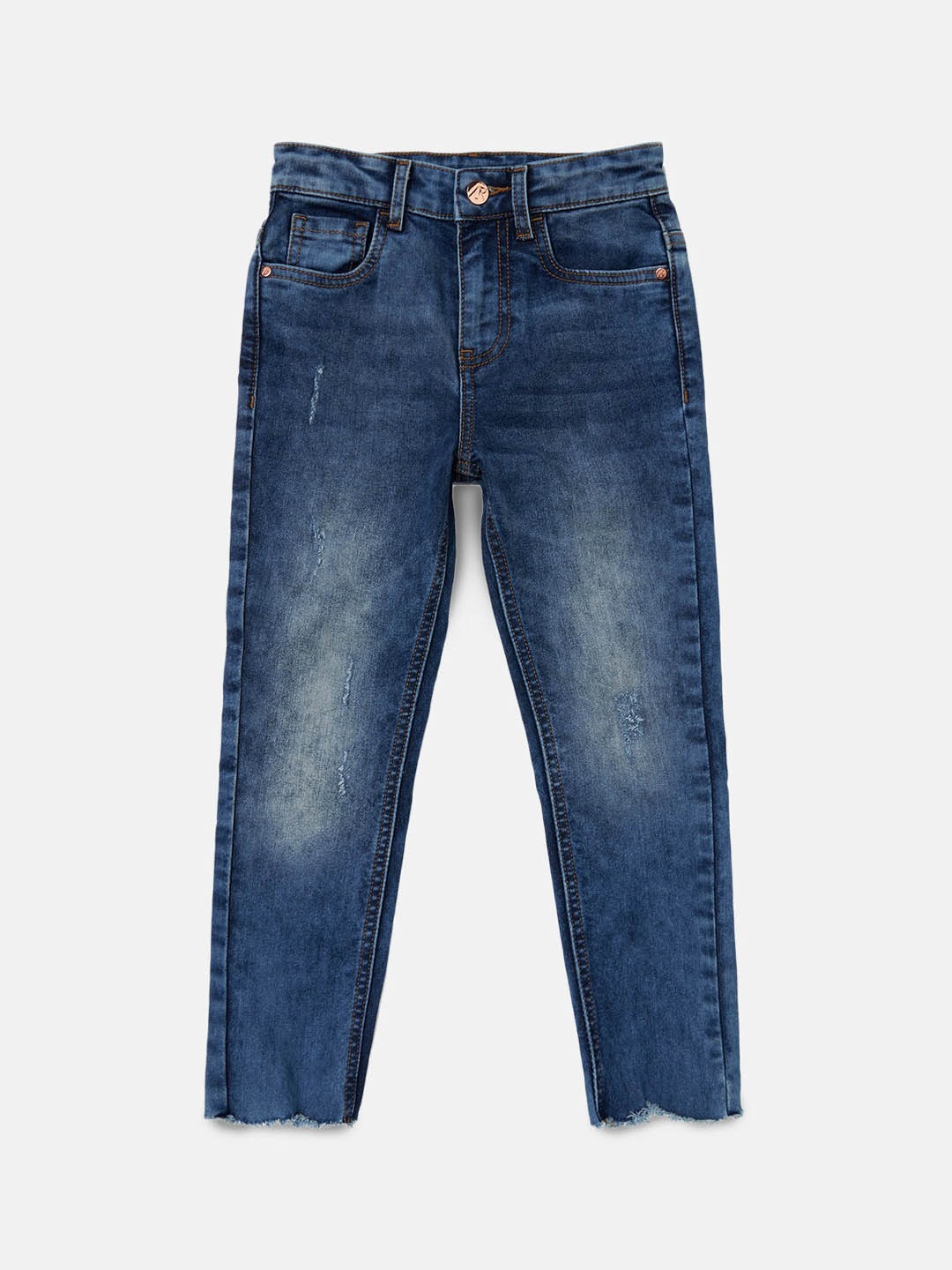 

Angel & Rocket Girls Slim Fit Mid-Rise Low Distress Stretchable Cotton Jeans, Blue