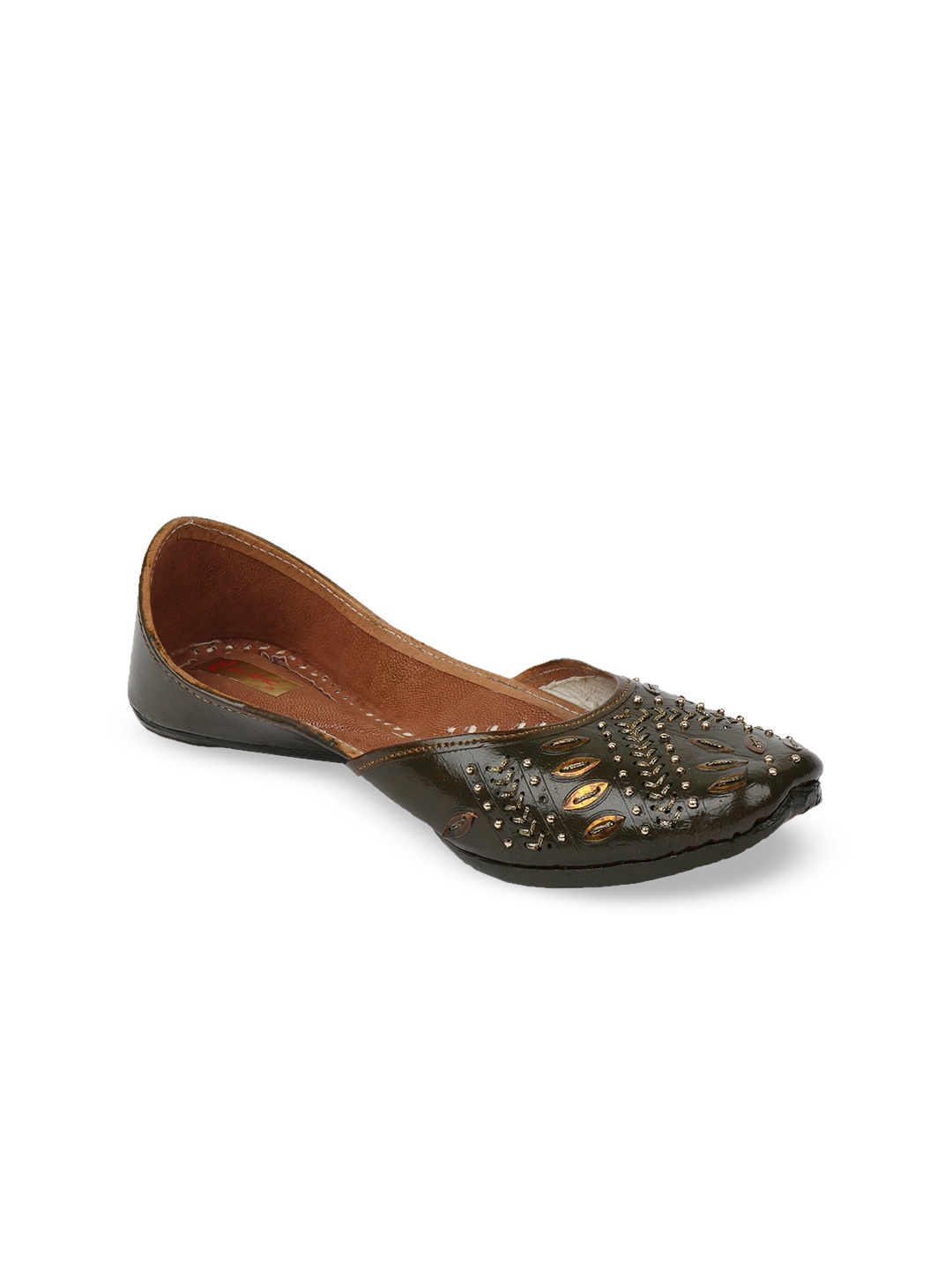 

Ta Chic Women Ethnic Embellished Mojaris, Brown