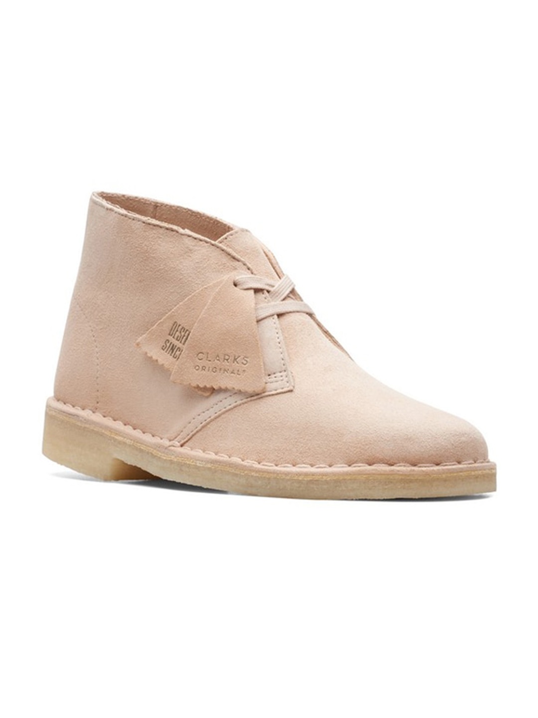 

Clarks Women Round Toe Mid-Top Suede Desert Boots, Beige