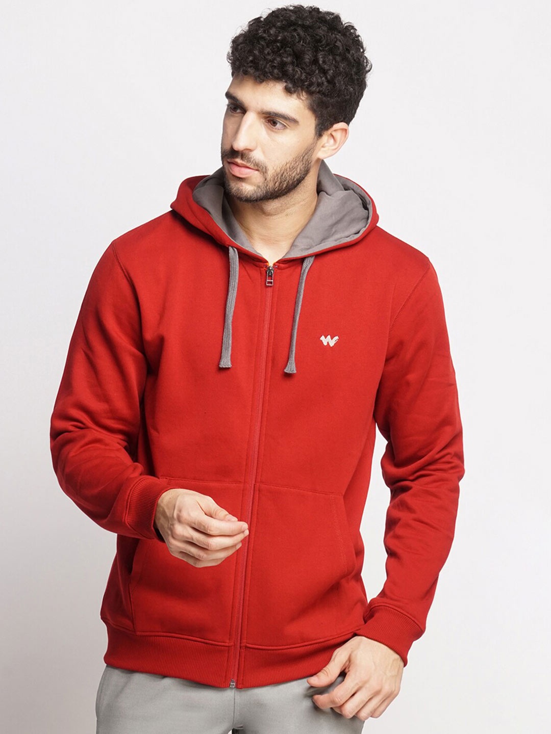 

Wildcraft Men Hooded Cotton Sweatshirt, Red