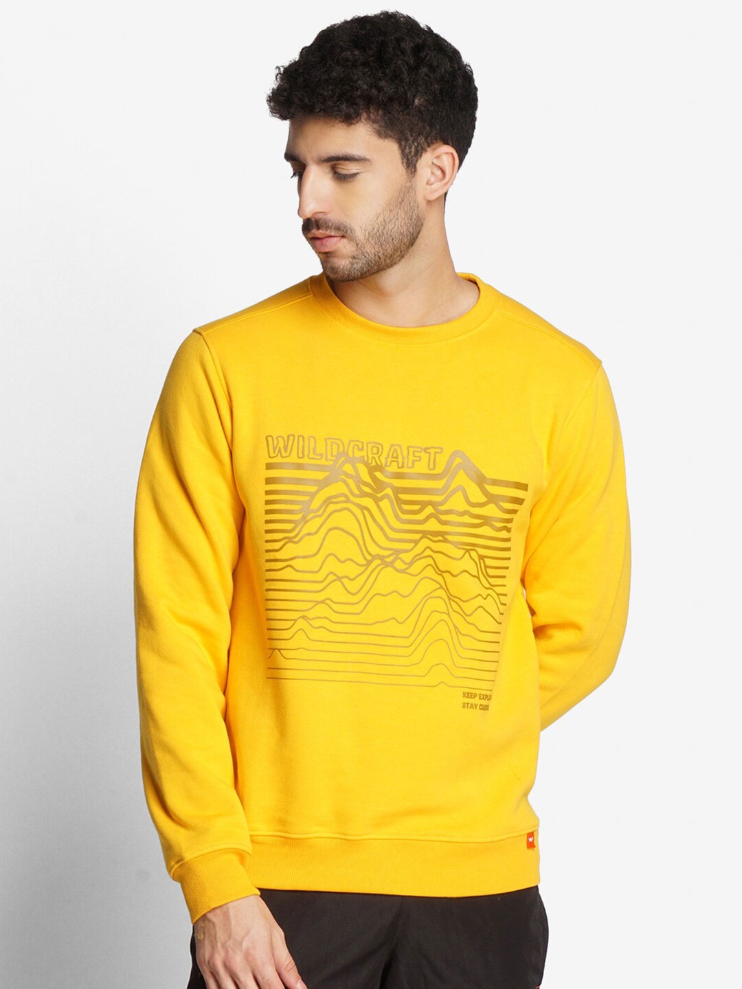 

Wildcraft Men Printed Cotton Sweatshirt, Yellow