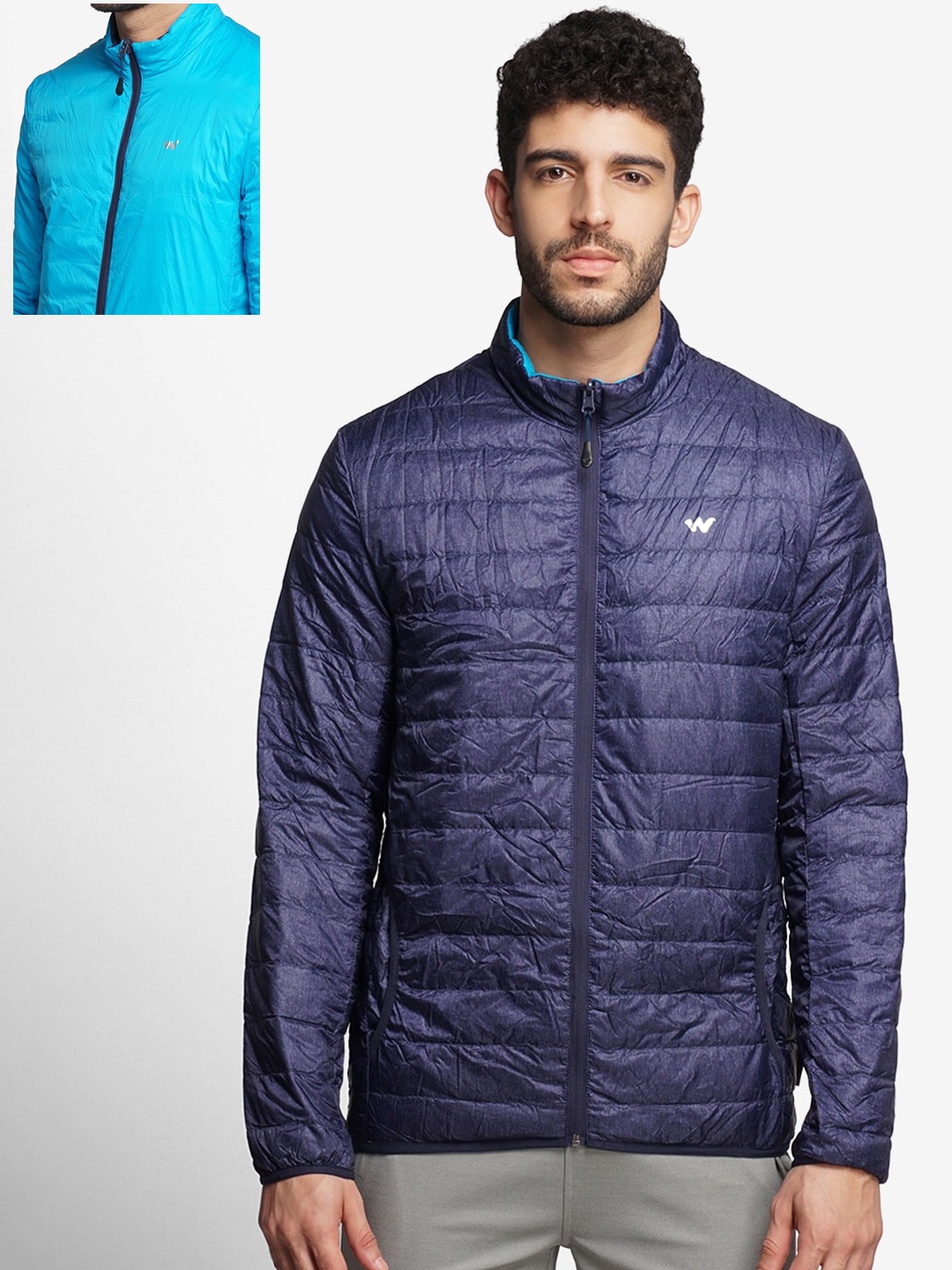 

Wildcraft Men Reversible Padded Jacket, Navy blue