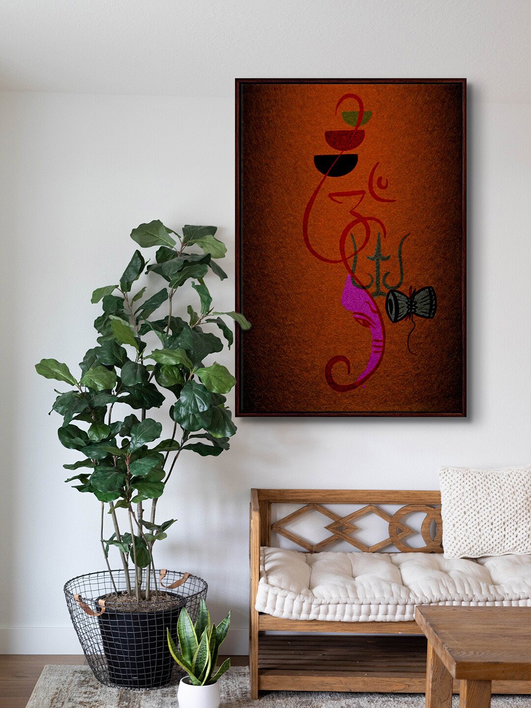 

999Store Brown & Black Religious Framed Painting Wall Art