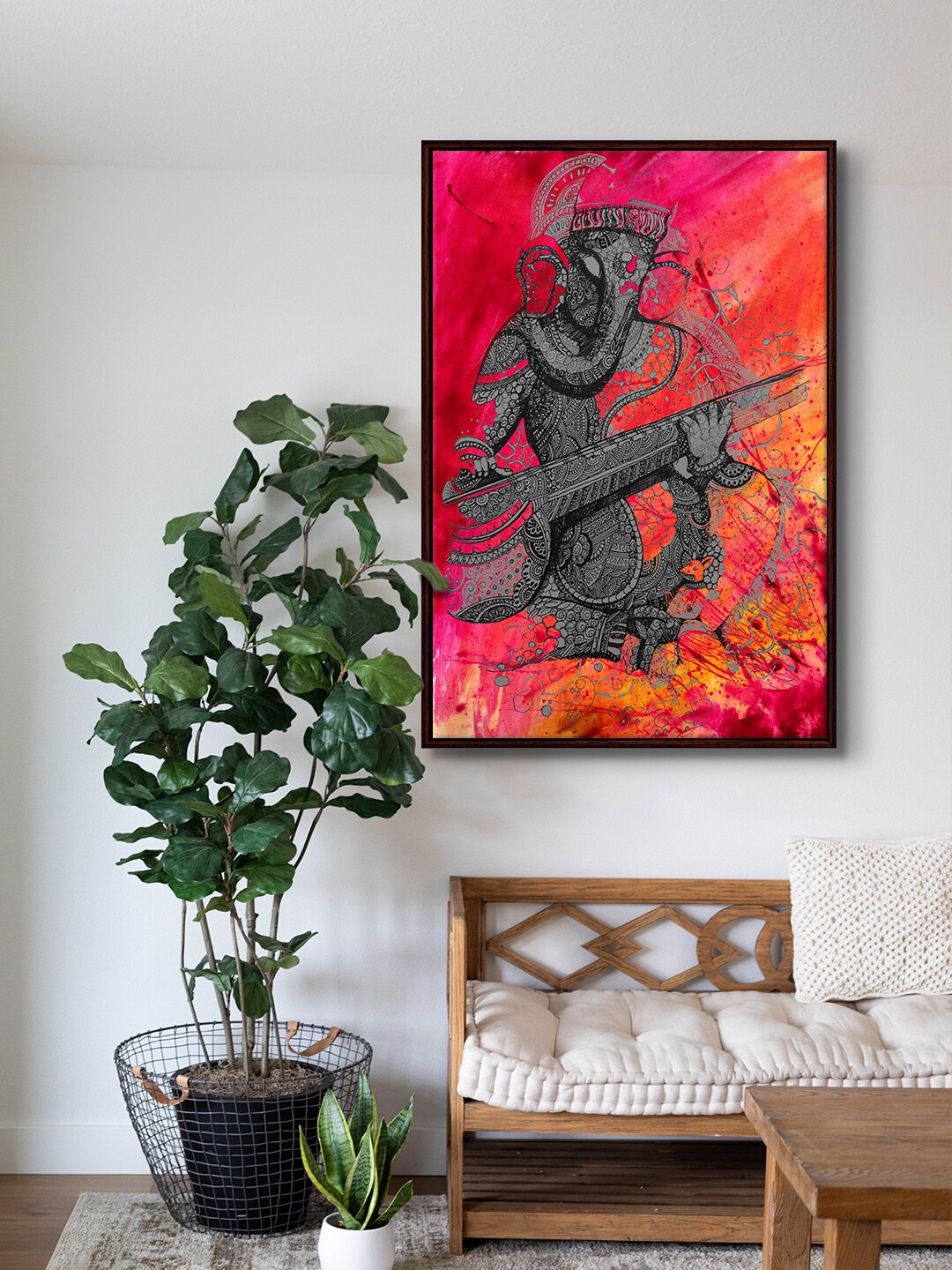 

999Store Red & Black Religious Painting Wall Art