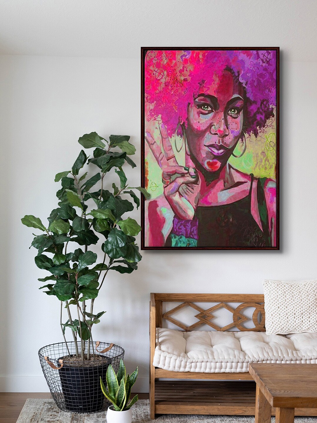 

999Store Purple & Pink Colored Women Portrait Wall Art