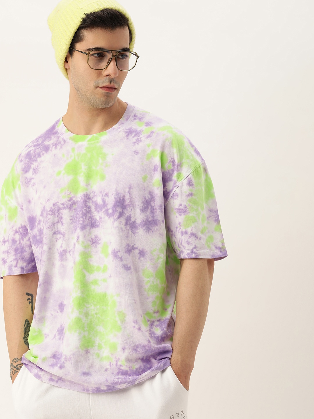 

Kook N Keech Tie and Dye Dyed Loose Pure Cotton T-shirt, Purple