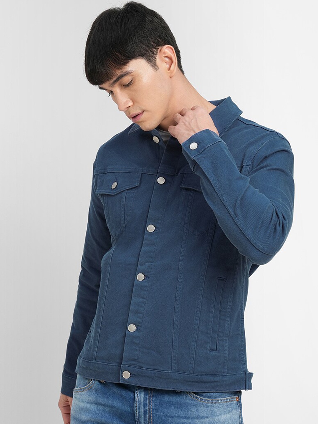

Jack & Jones Men Cotton Denim Jacket, Blue