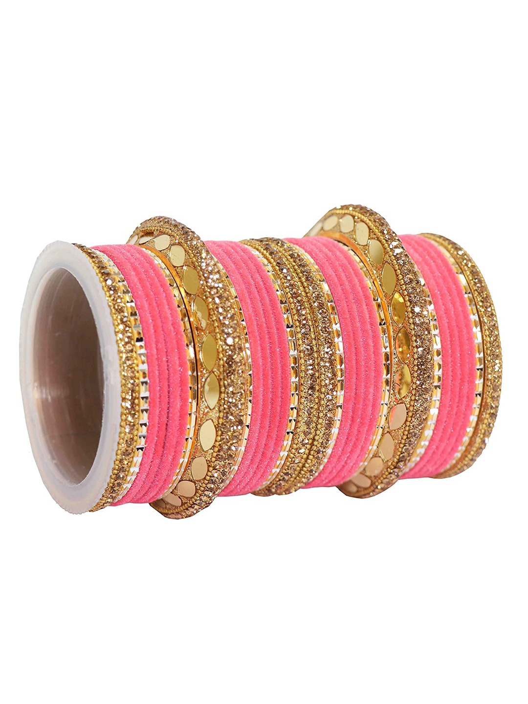 

NMII Set Of 30 Cubic Zirconia-Studded Bride Bangle Set, Gold