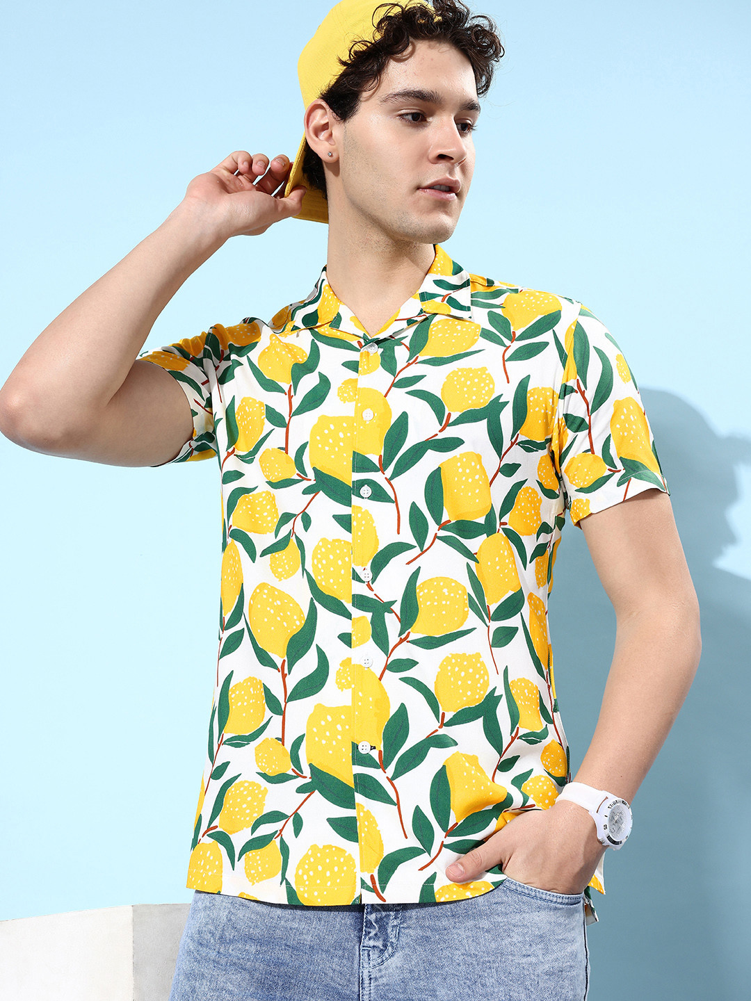 

Mast & Harbour Floral Printed Casual Shirt, Yellow