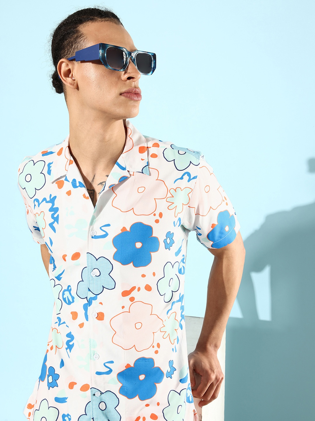 

Mast & Harbour Floral Printed Casual Shirt, Off white