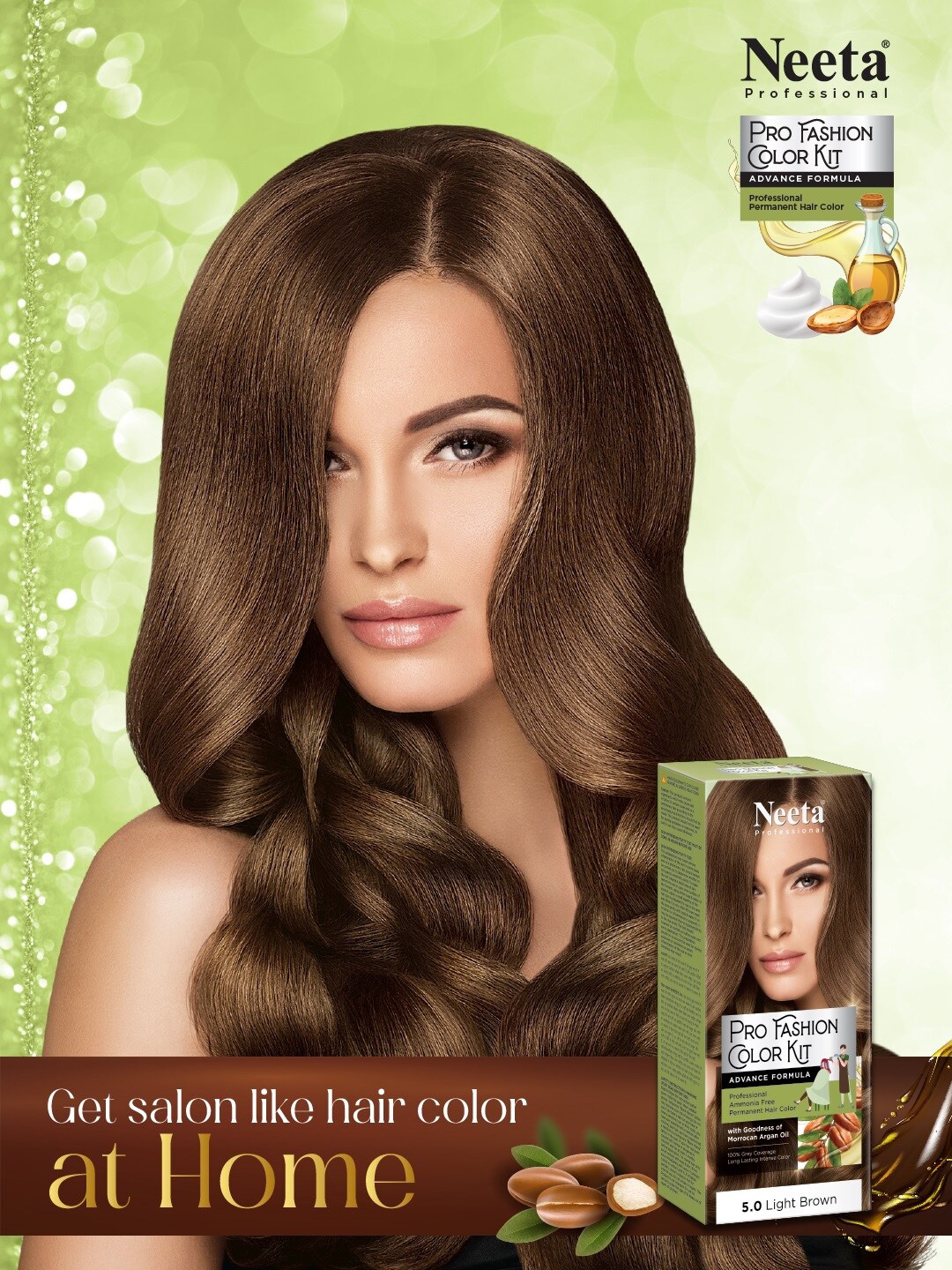 

Neeta Professional Pro Fashion Permanent Hair Color Kit 100g - Light Brown 5.0