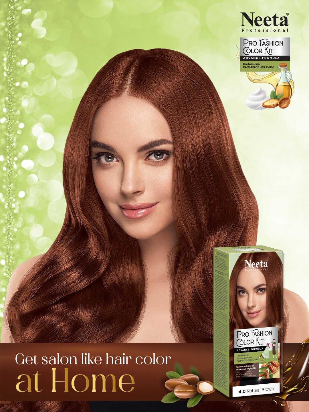 

Neeta Professional Pro Fashion Permanent Hair Color Kit 100g - Natural Brown 4.0