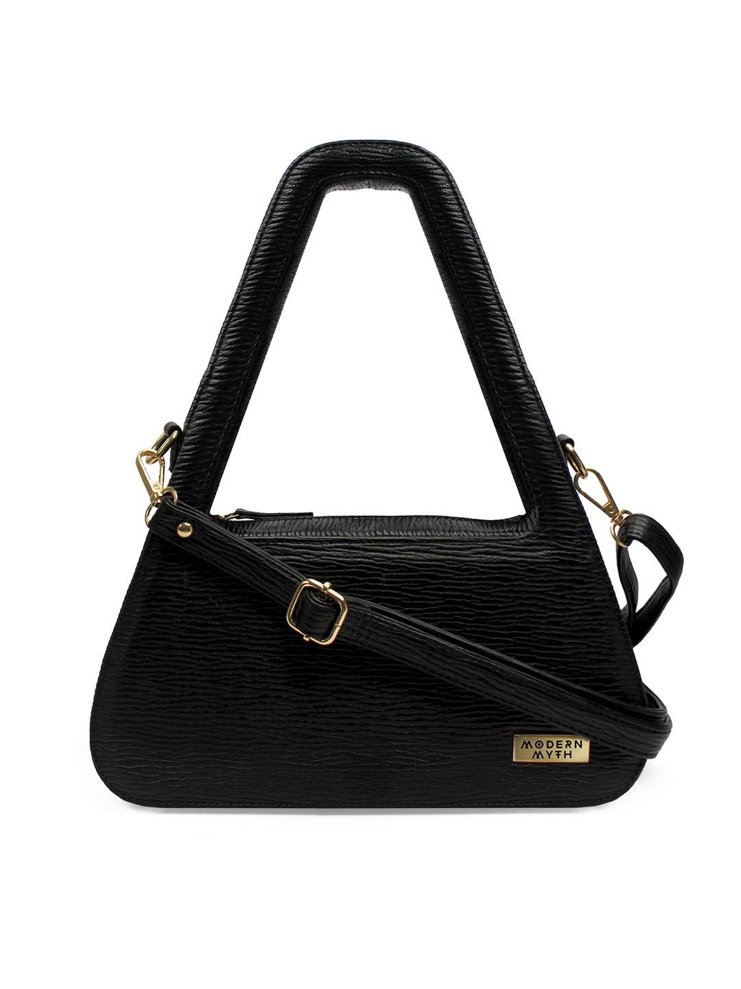 

MODERN MYTH Textured Structured Handheld Bag, Black