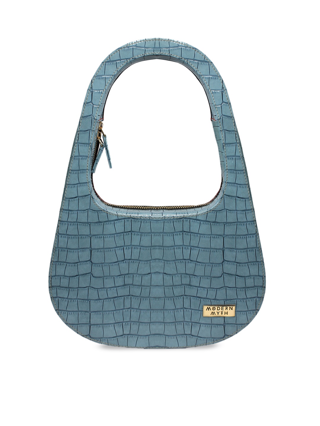 

MODERN MYTH Textured Structured Handheld Bag, Blue
