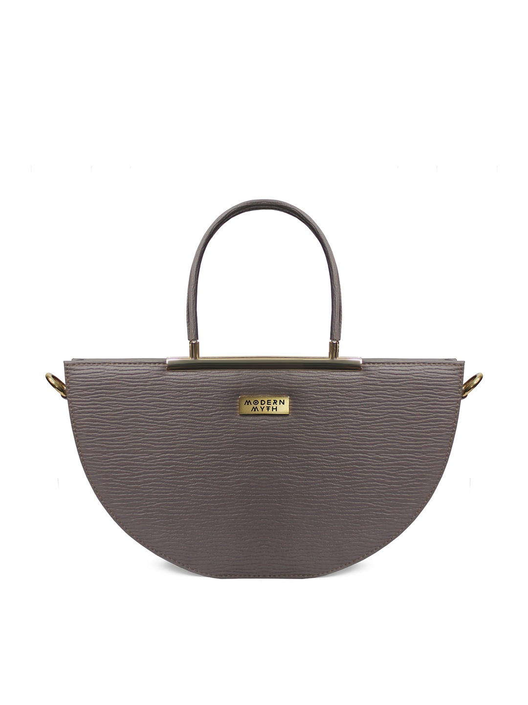 

MODERN MYTH Textured Half Moon Handheld Bag, Grey