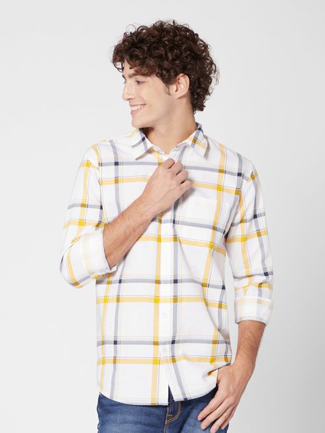 

ROCKING SWAMY Men Multicoloured Slim Fit Windowpane Checks Checked Casual Shirt, Multi