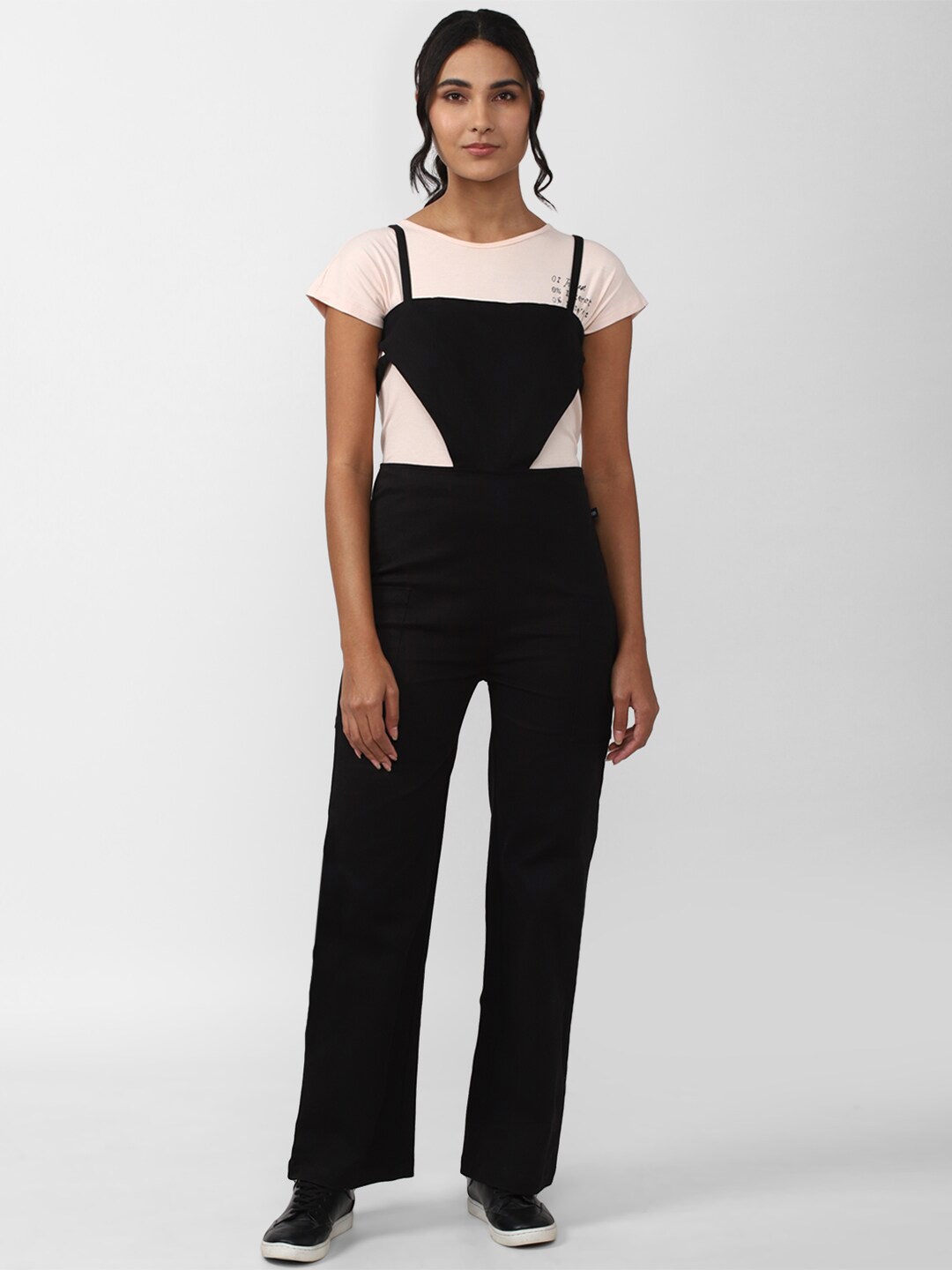 

FOREVER 21 Square Neck Basic Jumpsuit, Black