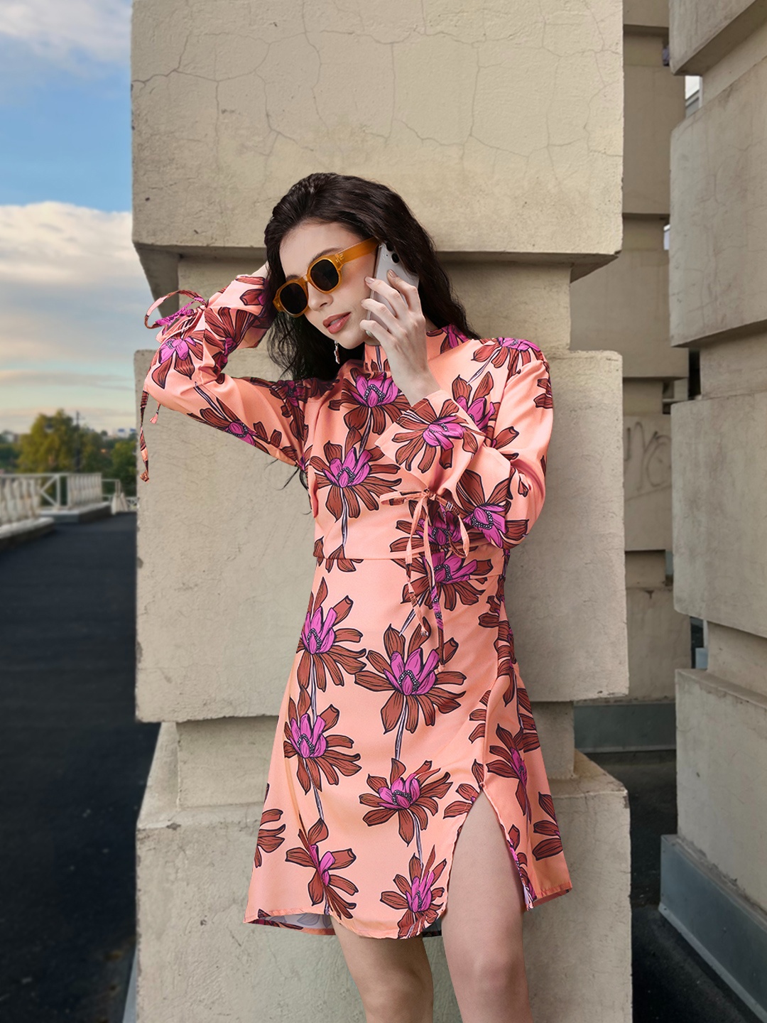 

Stylecast X Hersheinbox Floral Print A-Line Dress, Beige