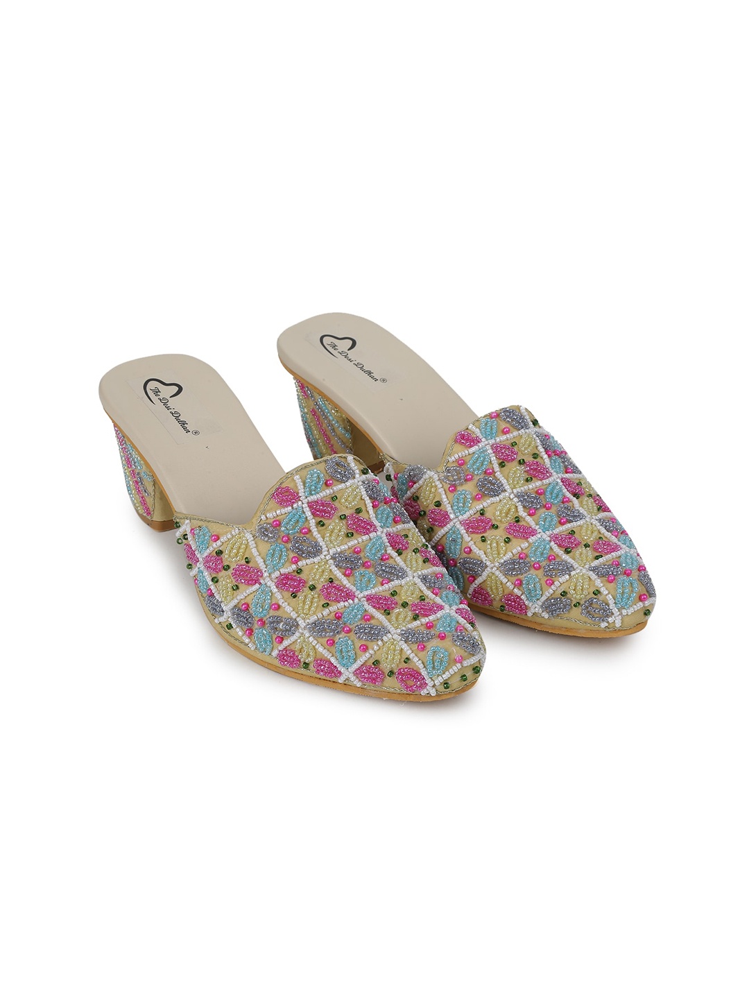 

The Desi Dulhan Women Embellished Ethnic Block Mules, Pink