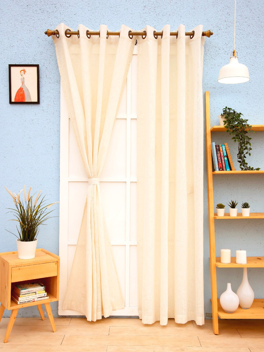 

Ariana Briony Cream-Coloured Sheer Long Door Curtain