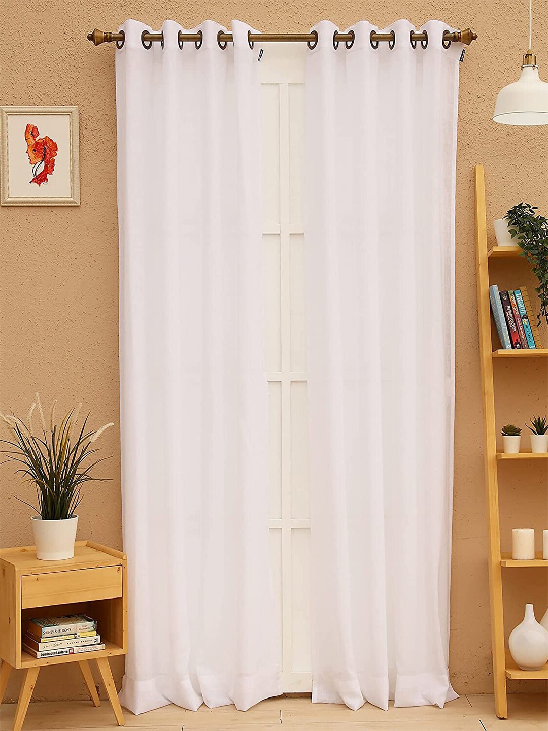 

Ariana Snowdrop White Linen Sheer Long Door Curtain