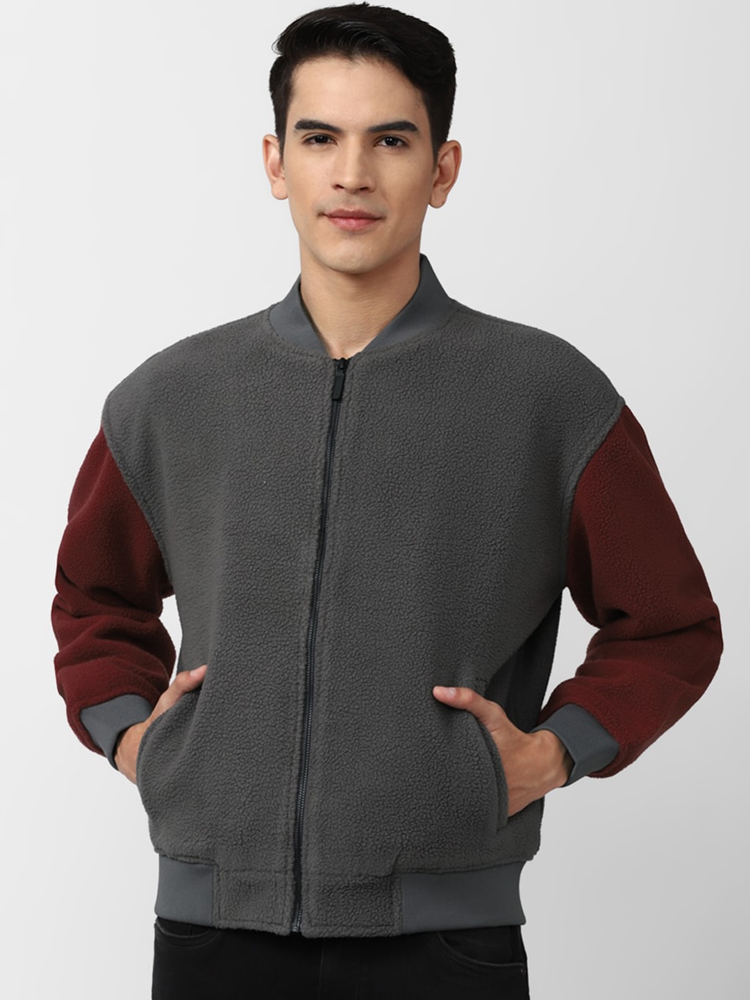 

FOREVER 21 Men Bomber Jacket, Grey