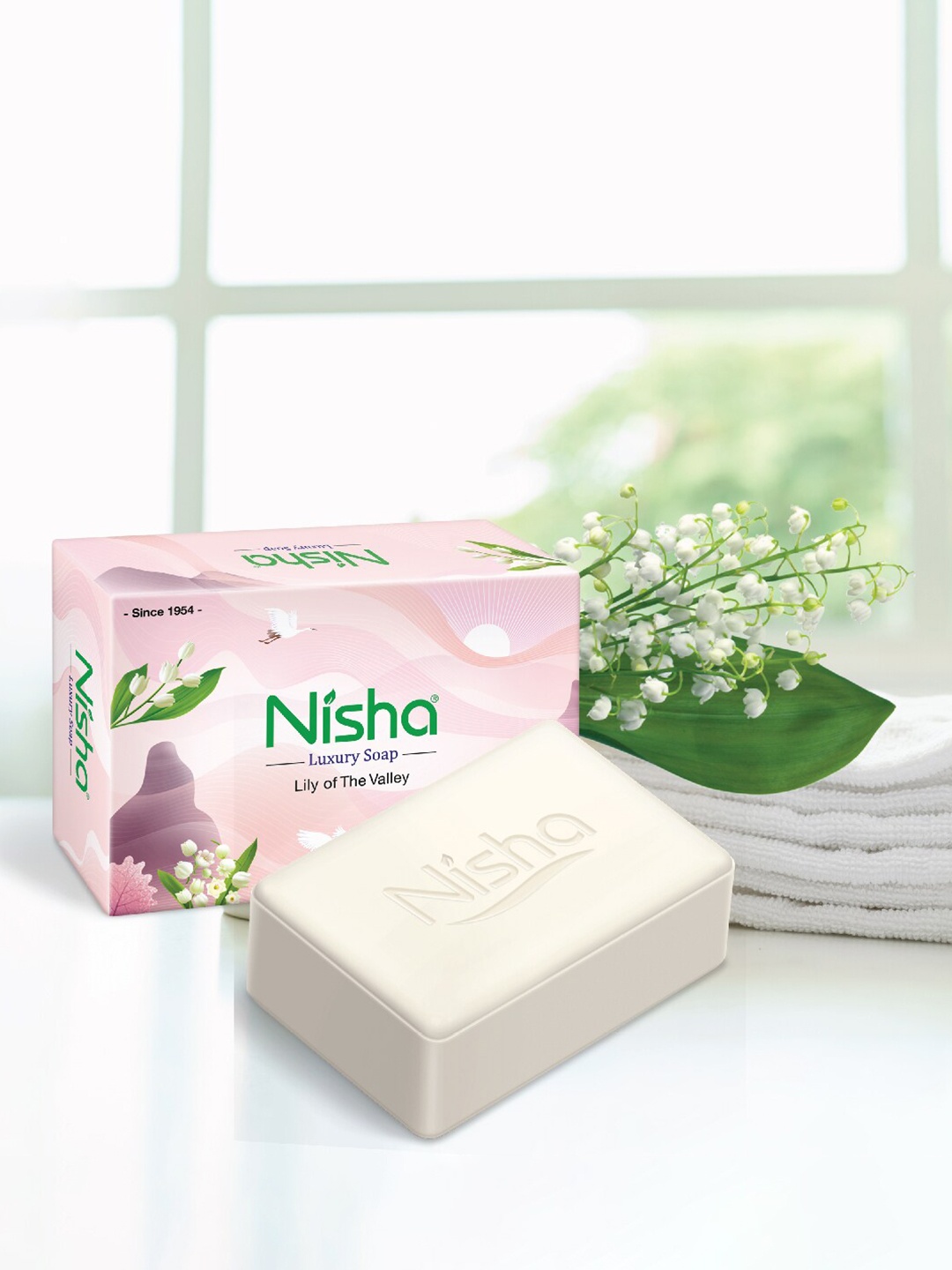 

Nisha Luxury Set Of 3 Lily of The Valley Soap 100 gm Each, Yellow