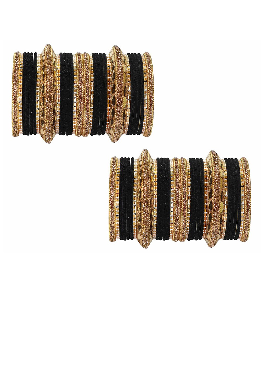 

NMII Set of 60 Cubic Zirconia-Studded Bride Bangle, Black