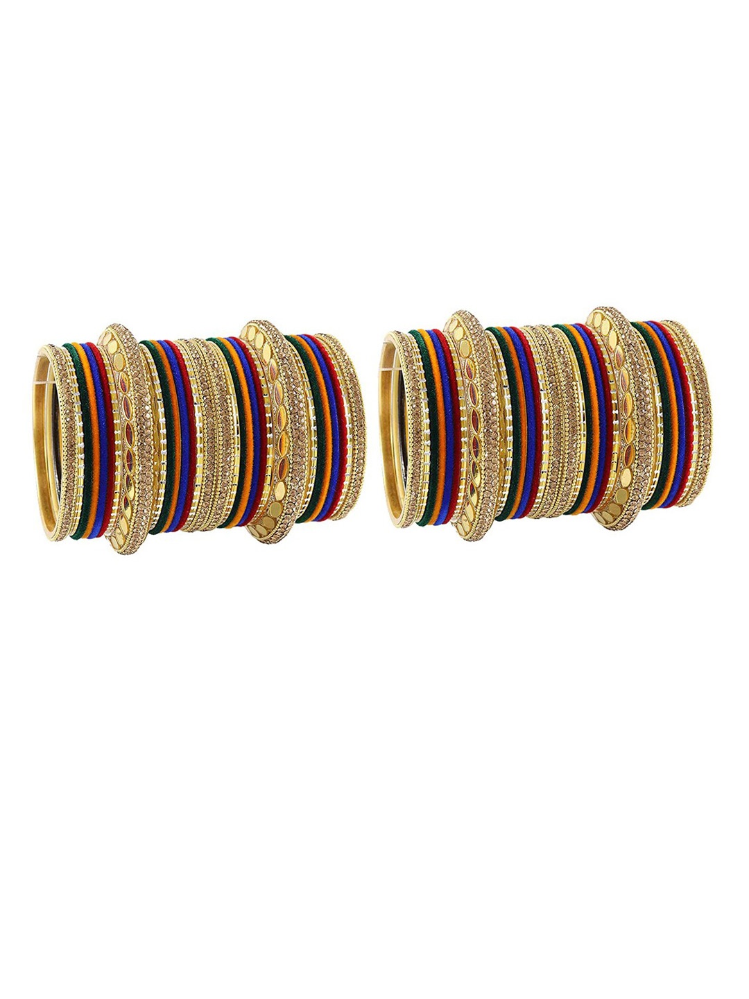 

NMII Set of 60 Stone-Studded Bridal Bangles, Maroon