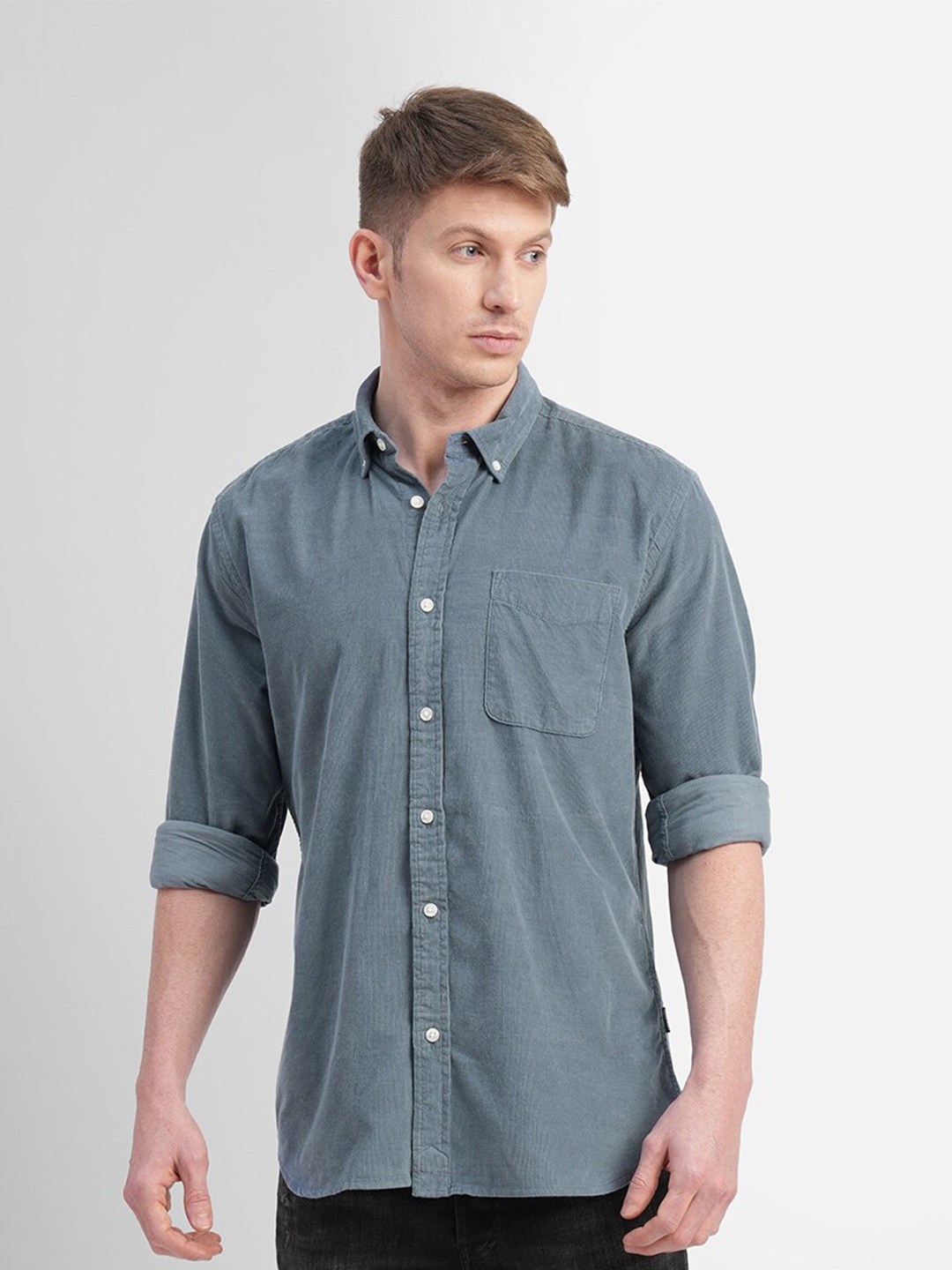 

Jack & Jones Button-Down Collar Long Sleeves Casual Shirt, Grey