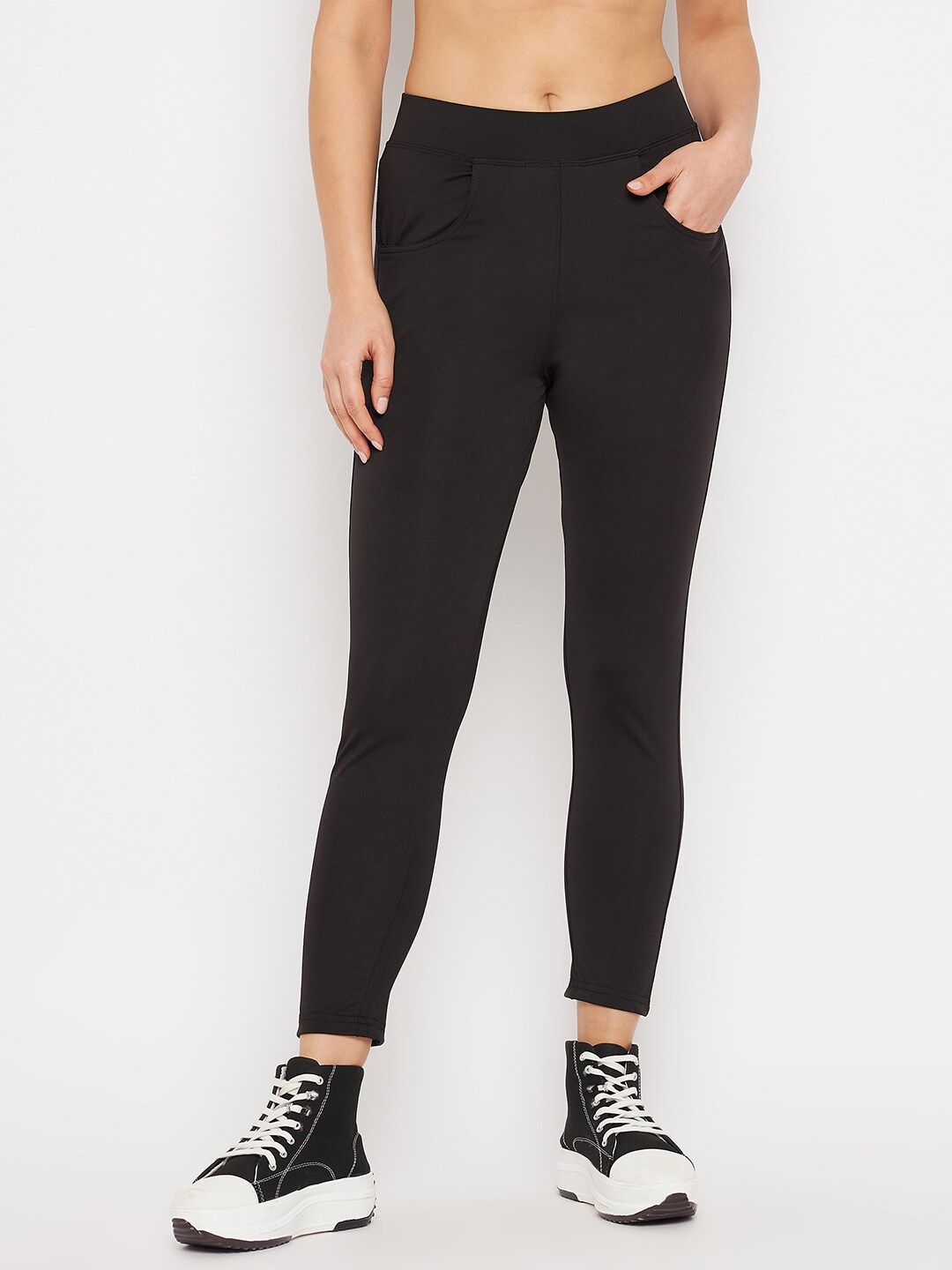 

Camey Women Skinny Fit Treggings, Black