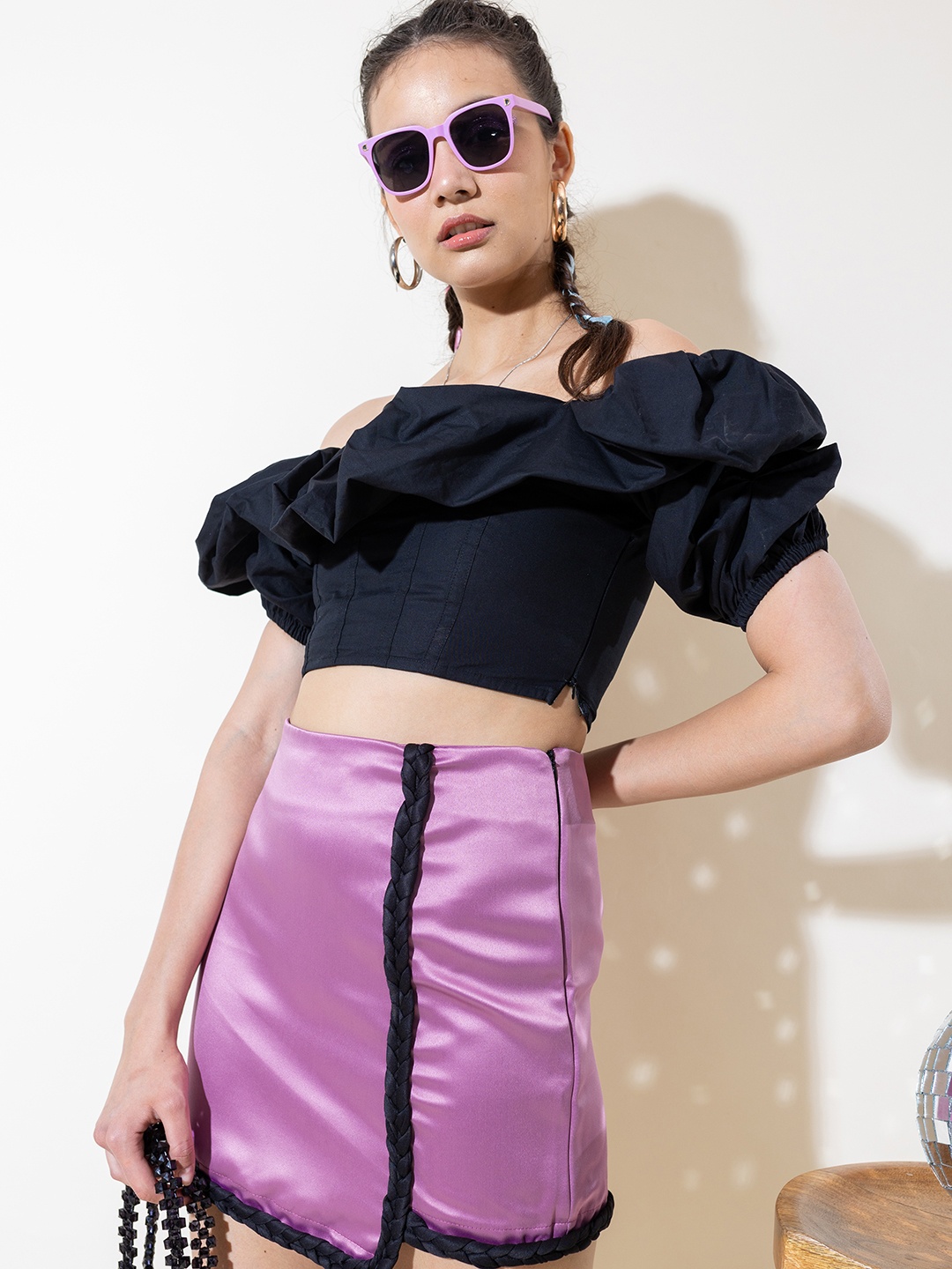 

Stylecast X Hersheinbox Braided Detail Pencil Mini Skirt, Purple