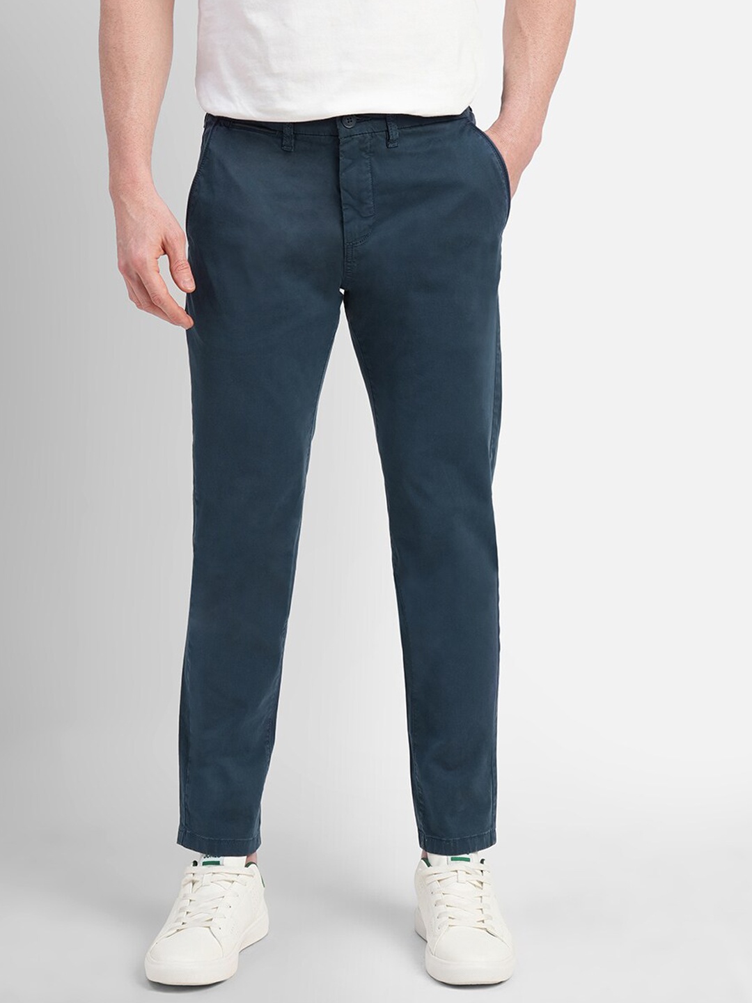 

Jack & Jones Men Slim Fit Cotton Casual Trousers, Teal