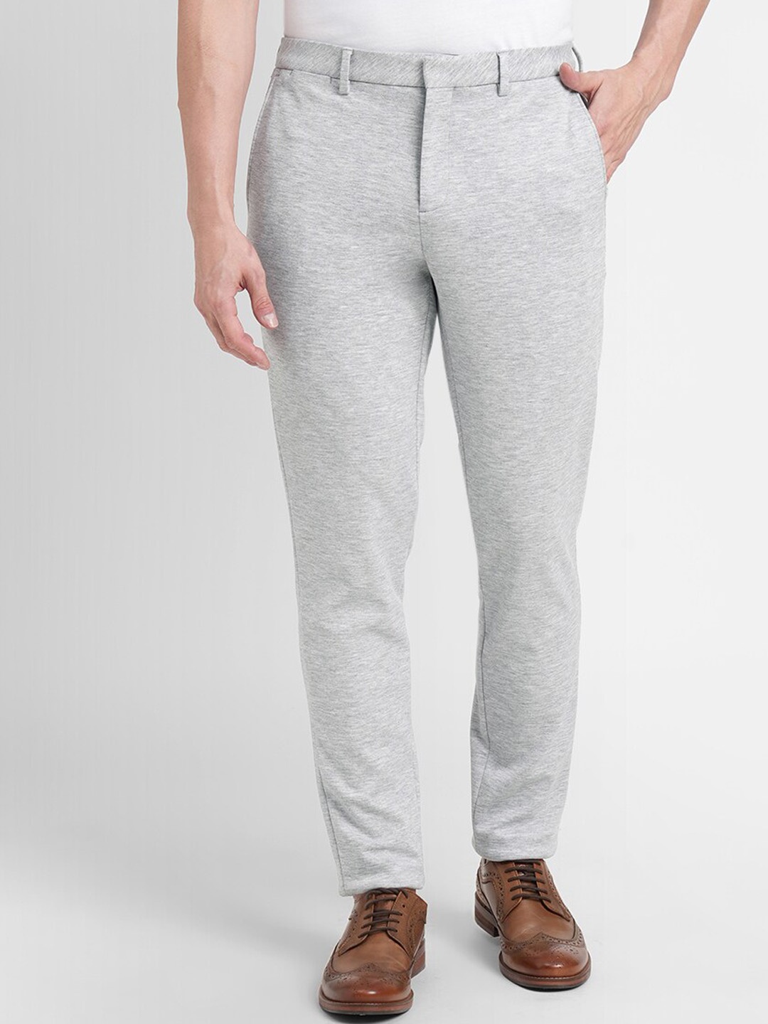 

Jack & Jones Men Slim Fit Casual Trousers, Grey