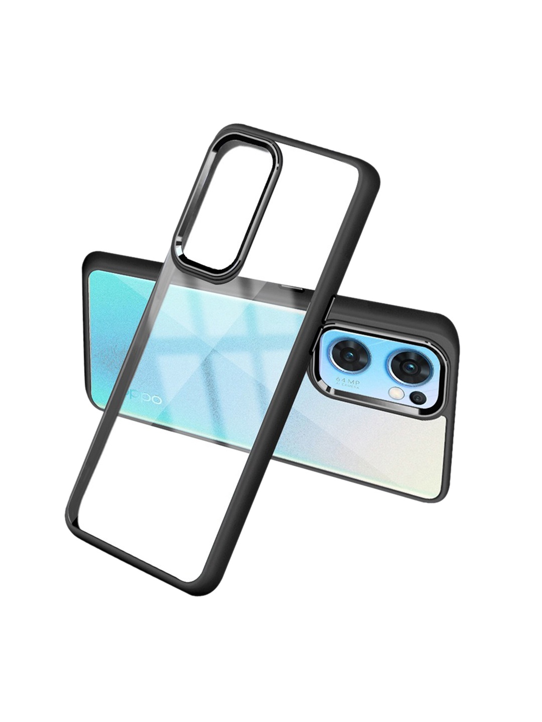 

Karwan Shock Proof OPPO Reno7 Back Case, Black