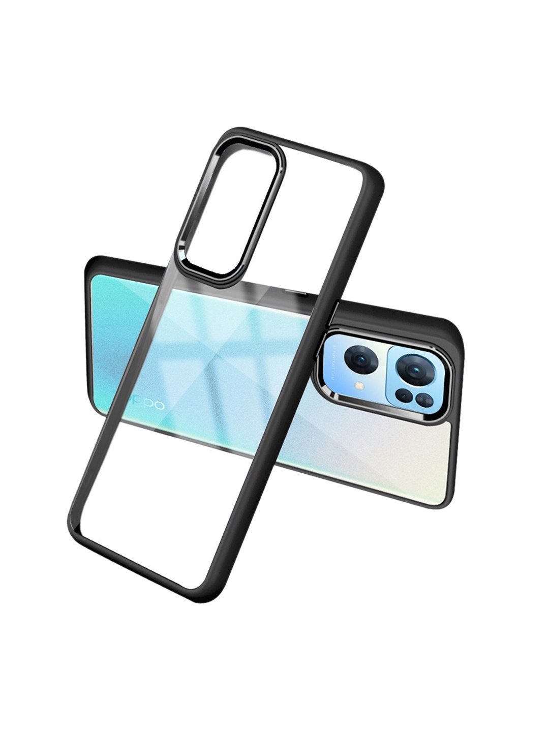 

Karwan Shock Proof Oppo Reno 7 Pro Clear Phone Back Case, Black