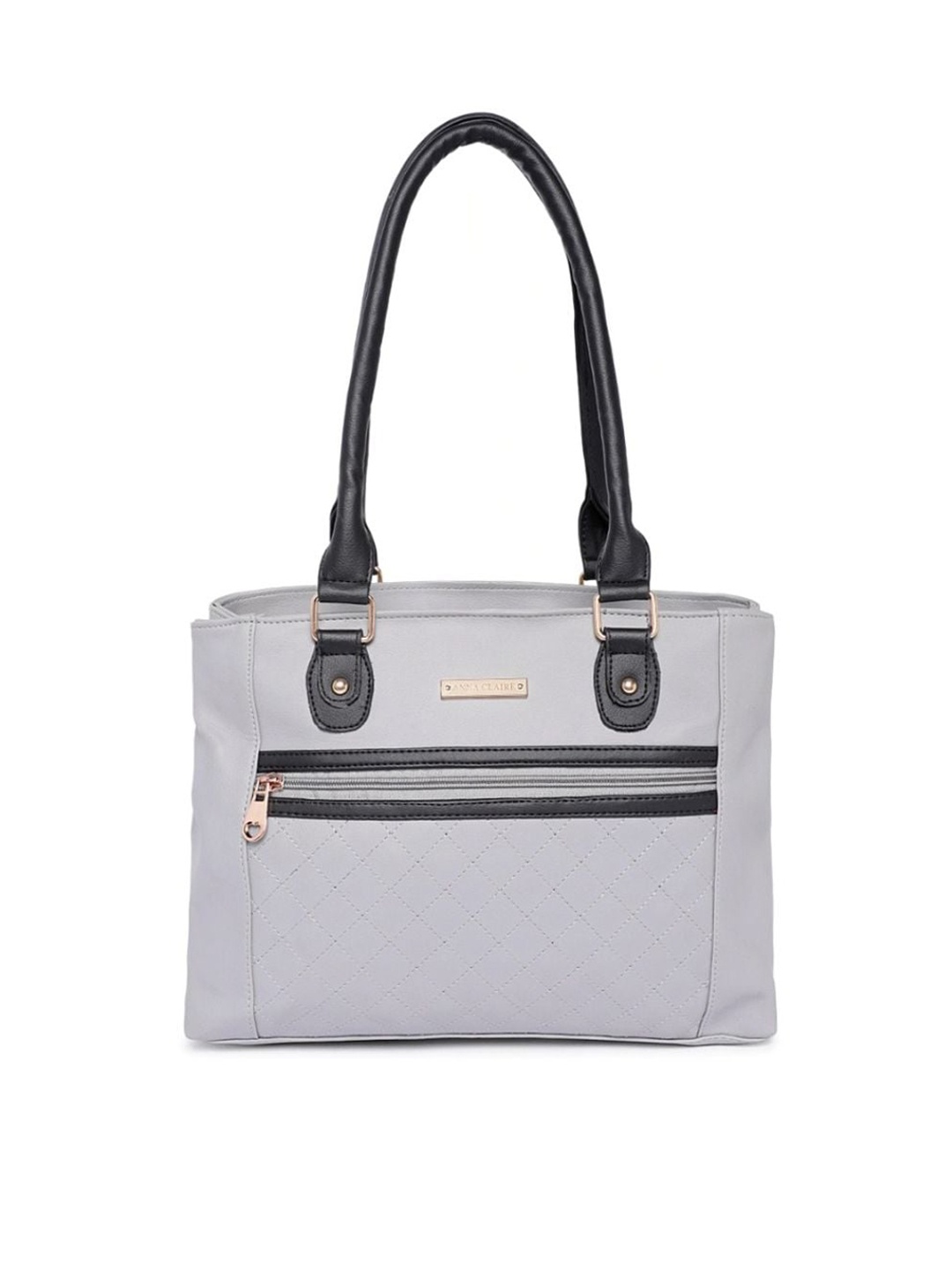 

Anna Claire Self Design Zip Detail Structured Shoulder Bag, Grey