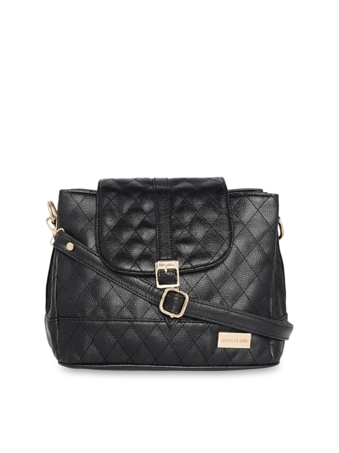 

Anna Claire Textured Quilted Structured Handheld Bag, Black