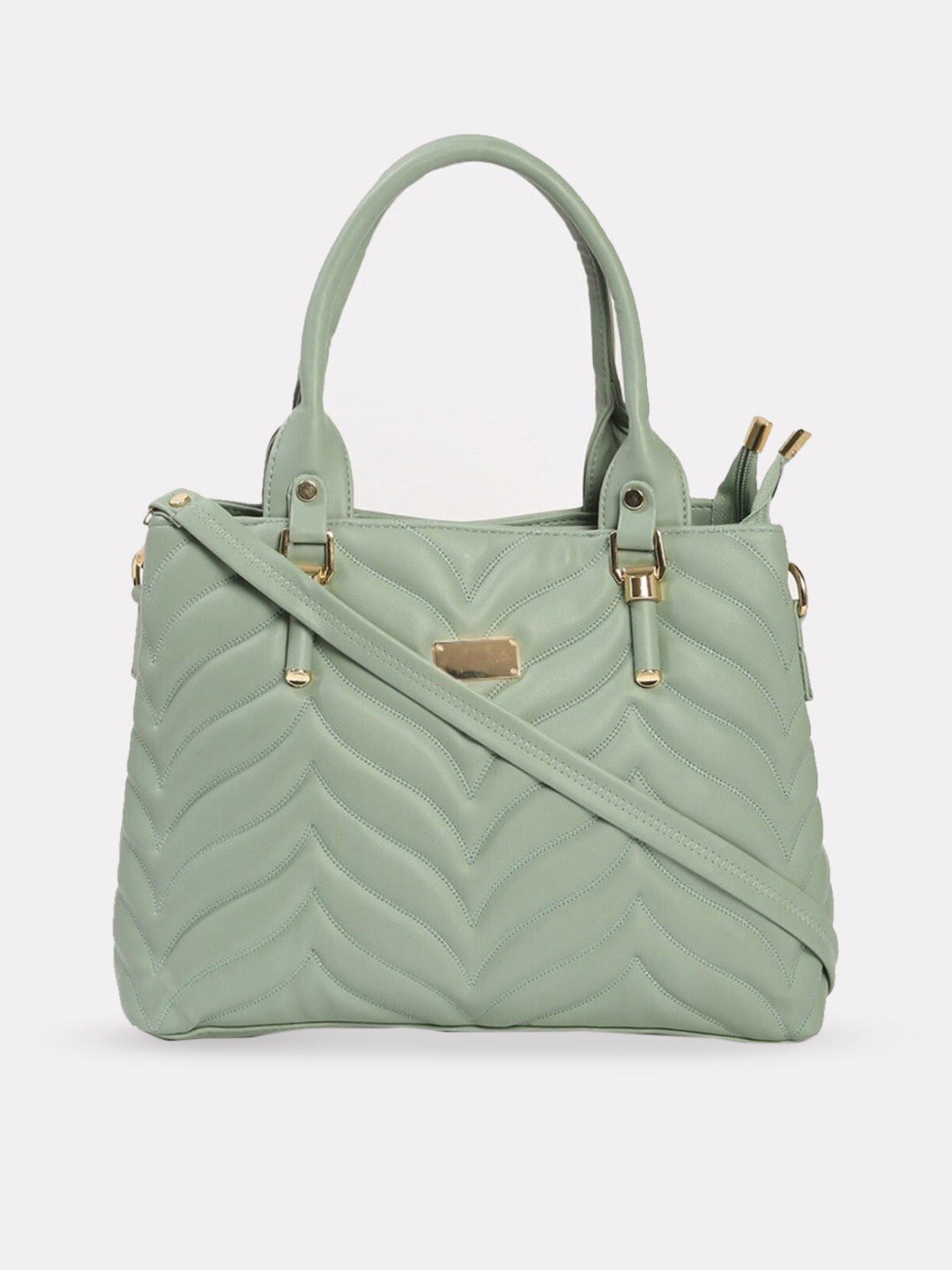 

Anna Claire Textured Structured Handheld Bag With Quilted, Green