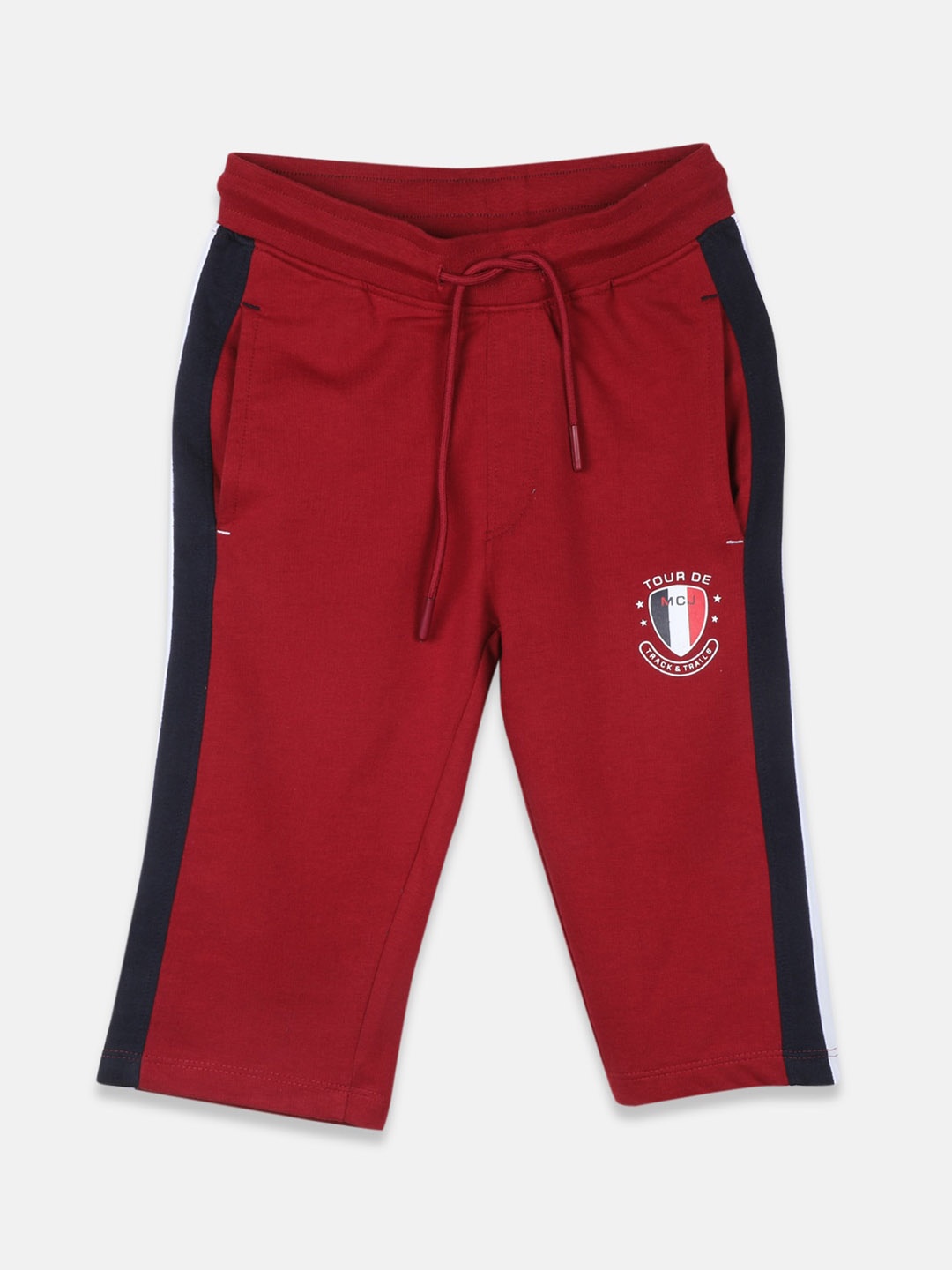 

Monte Carlo Boys Cotton Striped Shorts, Maroon