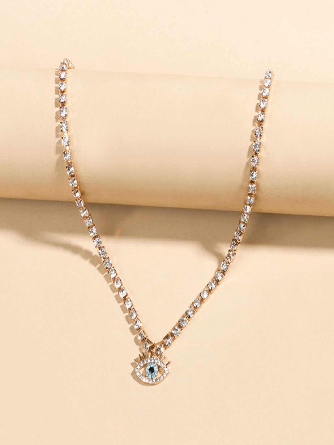 

Pinapes Gold-Plated Neckshine Evil Eye Necklace, Blue