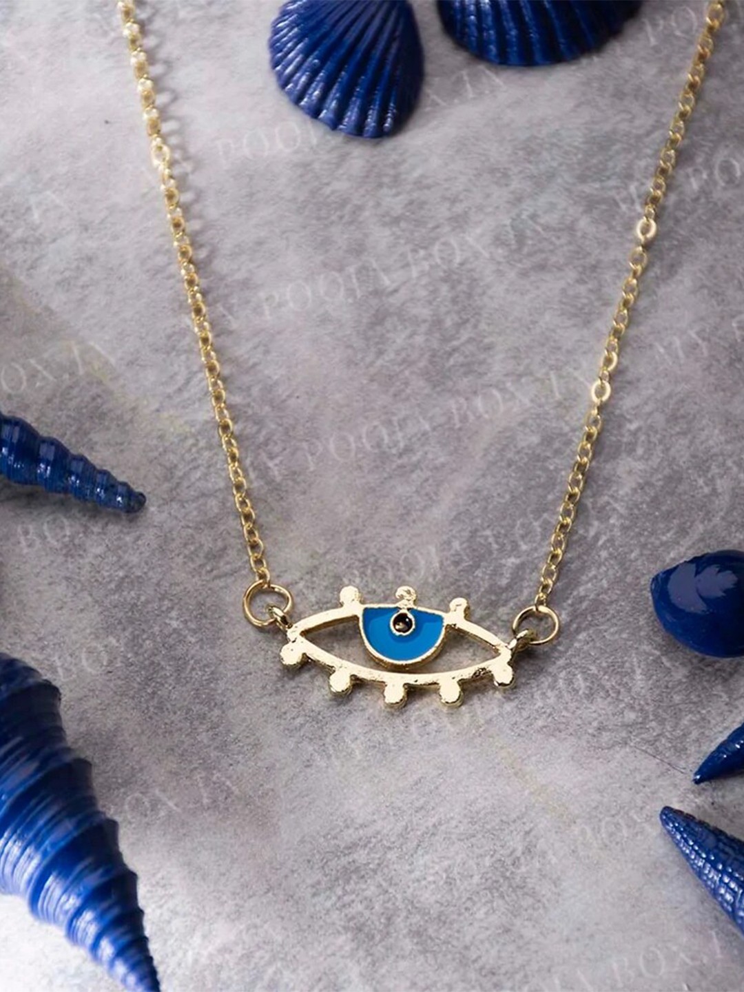 

Pinapes Evil Eye Gold-Plated Chain, Blue