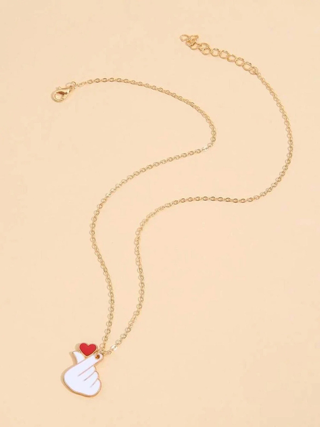 

Pinapes Gold-Plated BTS Love Pendant Necklace, White