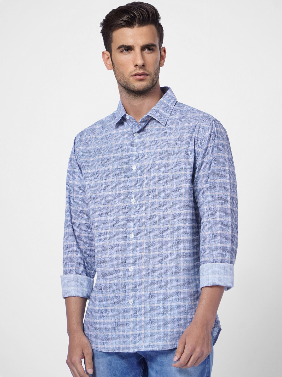 

Jack & Jones Men Striped Cotton Casual Shirt, Blue
